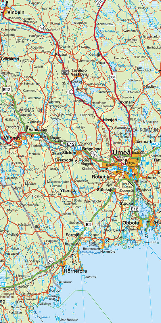 05 Nord-Schweden (Süd) Östersund - Umea - Lulea 1:400.000