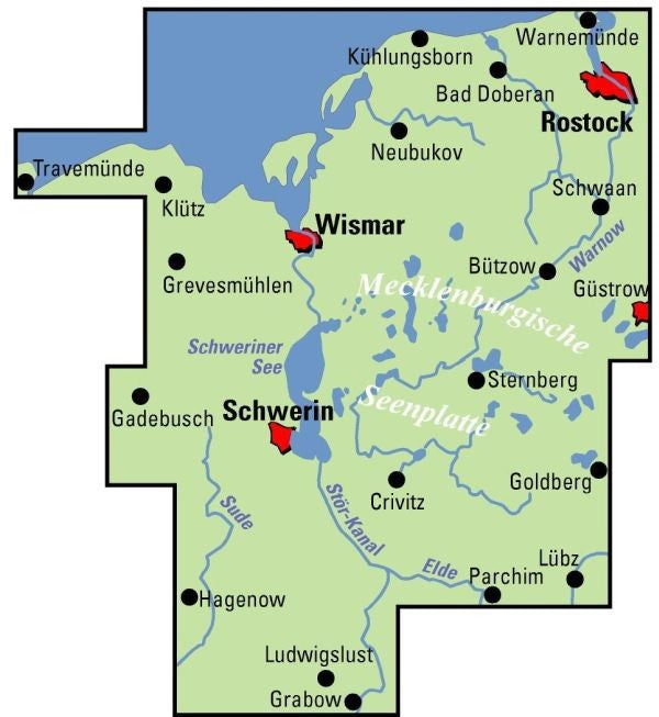 Ostseeküste / Schwerin - ADFC Regionalkarte