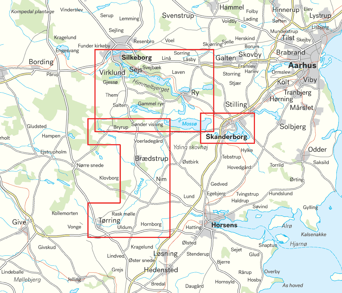 Silkeborg & Søhøjlandet 1:25.000 Wanderkarte Dänemark Calazo
