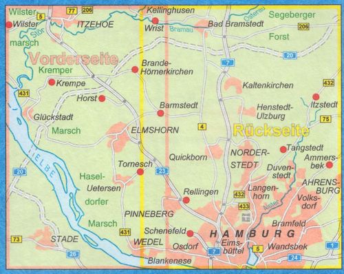 7 Itzehoe - Pinneberg 1 : 50 000 - Wander- und Freizeitkarte Schleswig-Holstein