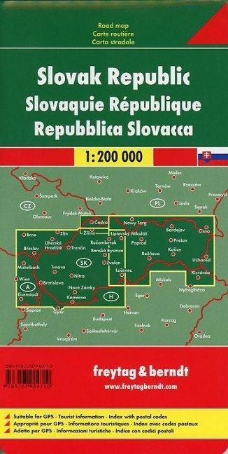Slowakische Republik 1:200.000 Autokarte - Freytag und Berndt