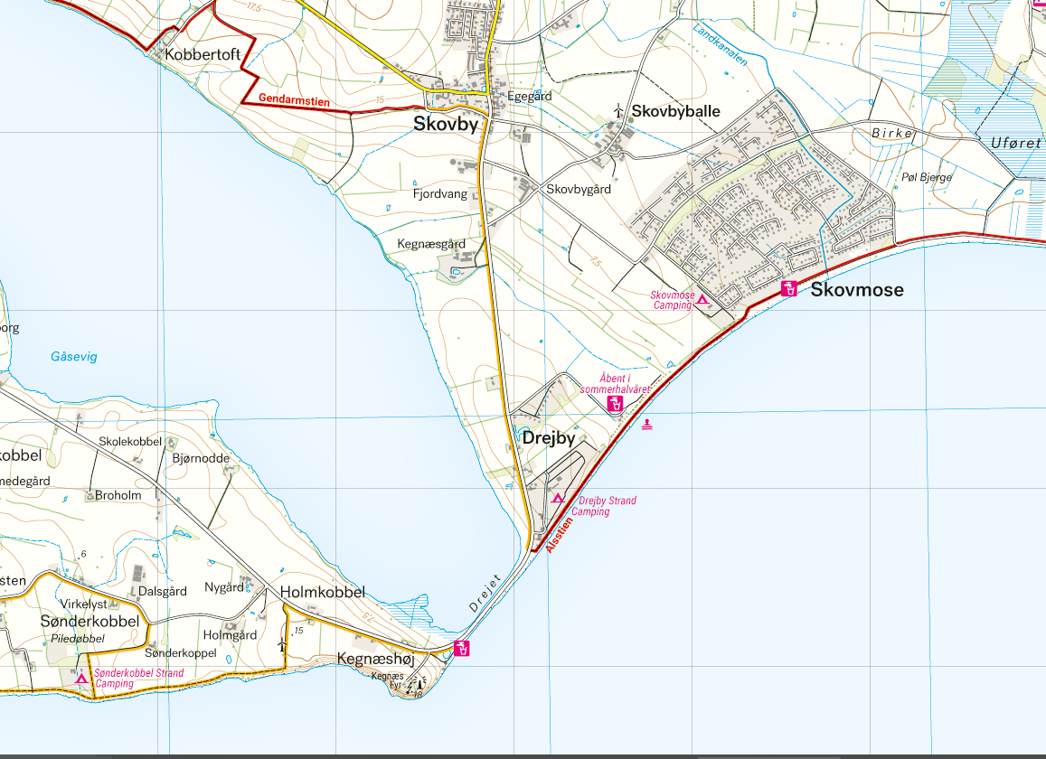 Gendarmstien 1:30.000 Wanderkarte Dänemark Calazo
