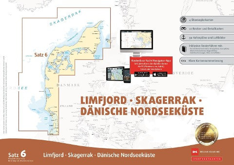 Sportbootkarten Satz 6: Limfjord - Skagerrak - Dänische Nordseeküste (Ausgabe 2022/2023)