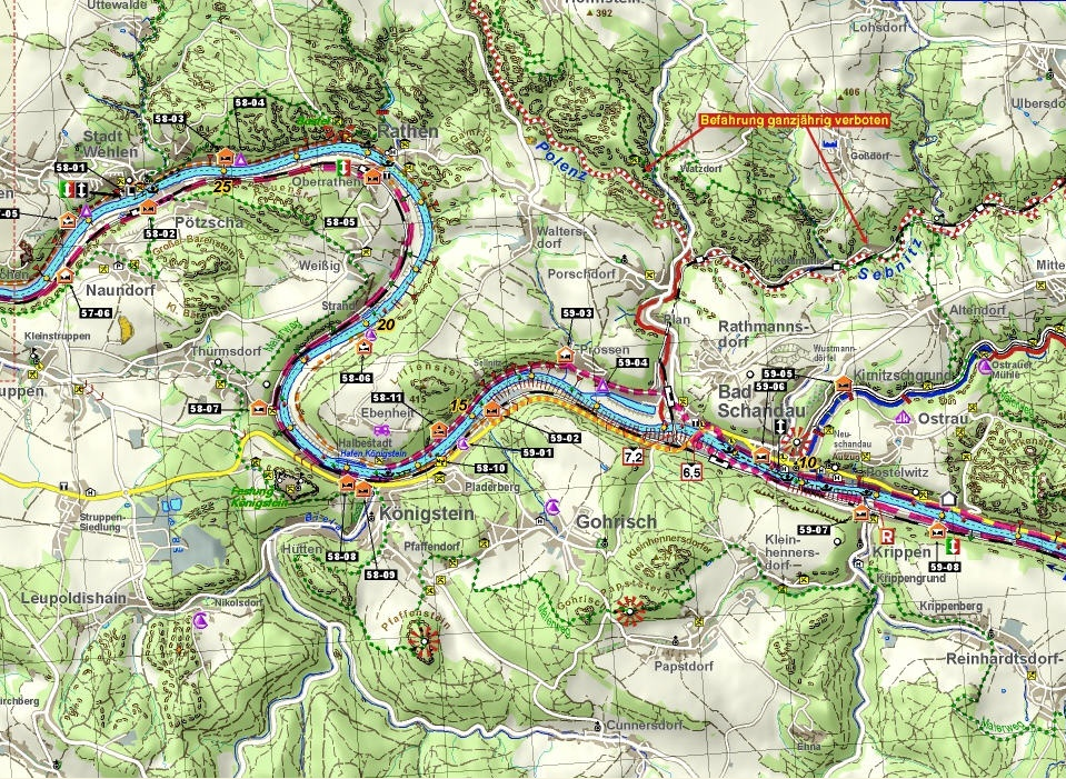 TourenAtlas TA7 - Elbe 1, Rad- und Wasserwanderatlas Elbsandsteingebirge bis Magdeburg