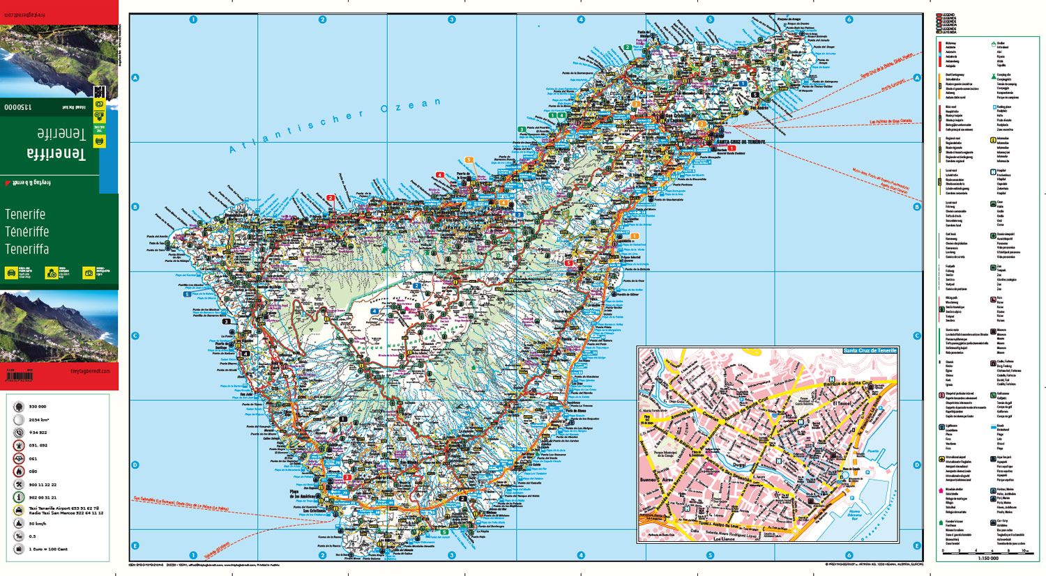 Teneriffa 1:150.000 Straßenkarte