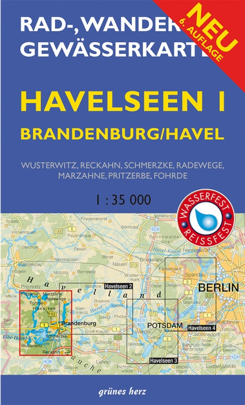 Rad-, Wander- und Gewässerkarte Havelseen 1: Brandenburg/Havel - 1:35.000