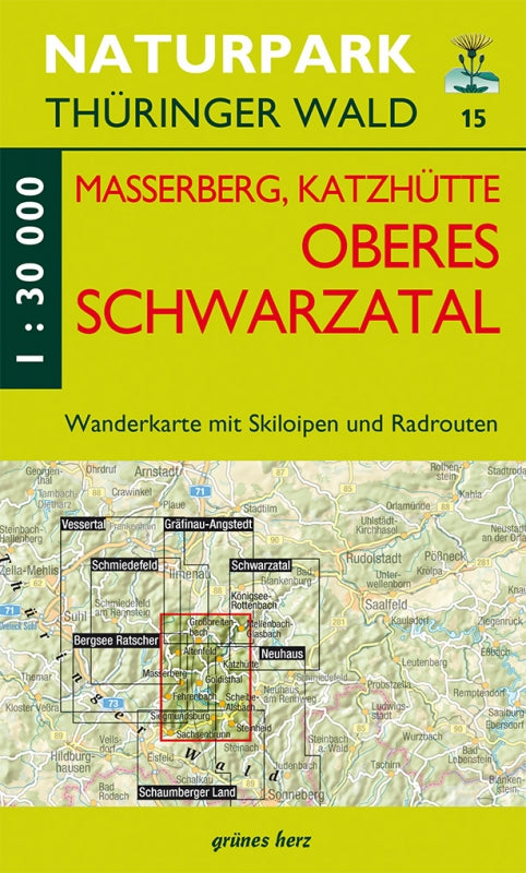 Wanderkarte Oberes Schwarzatal, Masserberg, Katzhütte - 1:30.000