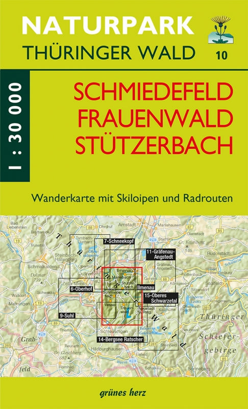Wanderkarte Schmiedefeld, Frauenwald, Stützerbach - 1:30.000