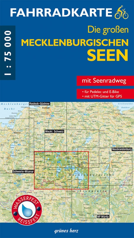 Fahrradkarte Die großen mecklenburgischen Seen - 1:75.000