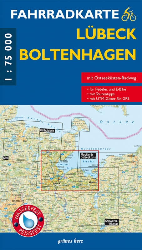 Fahrradkarte Lübeck, Boltenhagen - 1:75.000