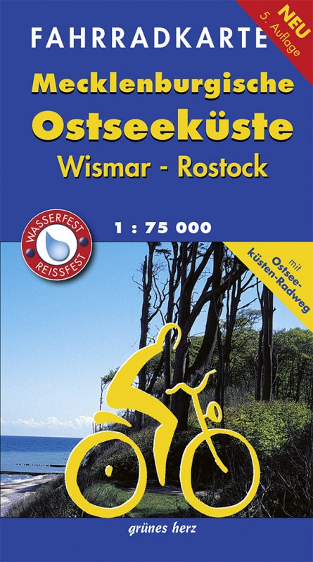 Fahrradkarte Mecklenburgische Ostseeküste, Wismar - Rostock - 1:75.000