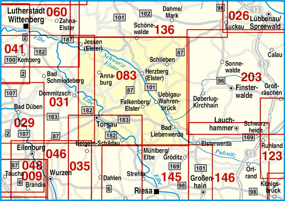 083 Torgau, Herzberg, Bad Liebenwerda Rad- und Wanderkarte 1:50.000