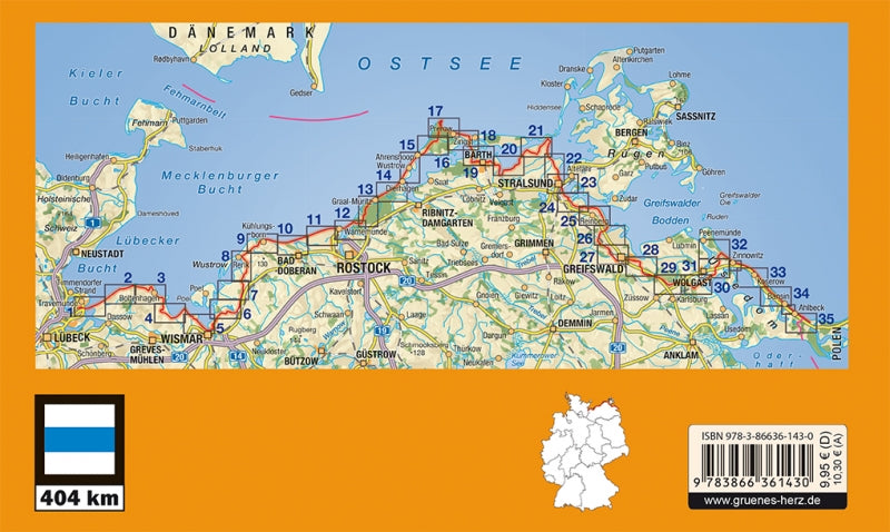 E9 Ostseeküsten-Wanderweg 1:50.000 - Grünes Herz