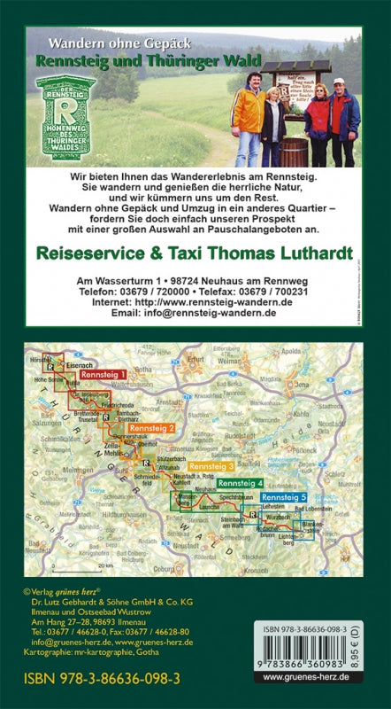 Wanderkarte Rennsteig - 1:35.000