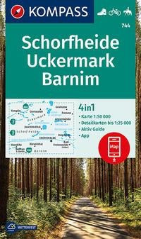 744 Schorfheide, Uckermark, Barnim - 1:50000 Kompass Wanderkarte