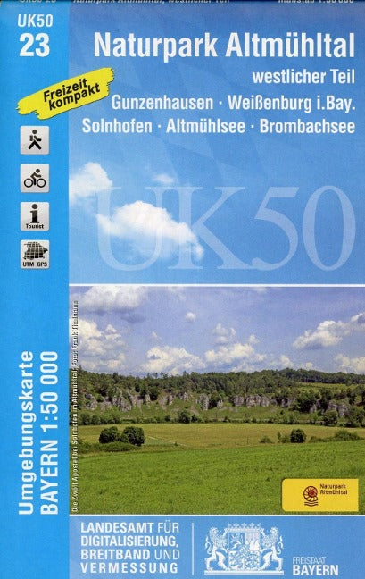 UK50-23 Naturpark Altmühltal, westl.Teil - Wanderkarte 1:50.000 Bayern