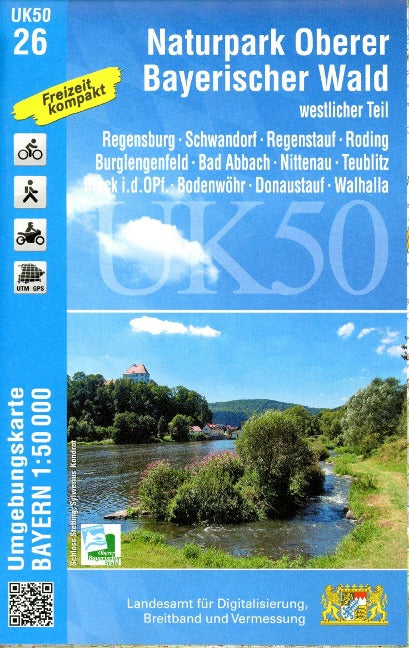 UK50-26 Naturpark Oberer Bayerischer Wald, westl. Teil - Wanderkarte 1:50.000 Bayern