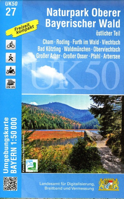 UK50-27 Naturpark Oberer Bayerischer Wald, östl. Teil - Wanderkarte 1:50.000 Bayern
