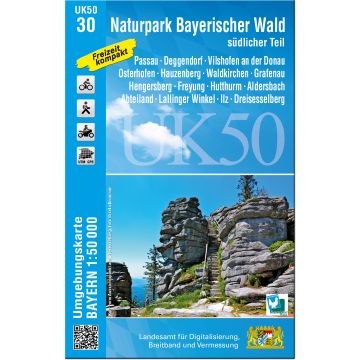UK50-30 Naturpark Bayerischer Wald - südl. Teil - Wanderkarte 1:50.000 Bayern