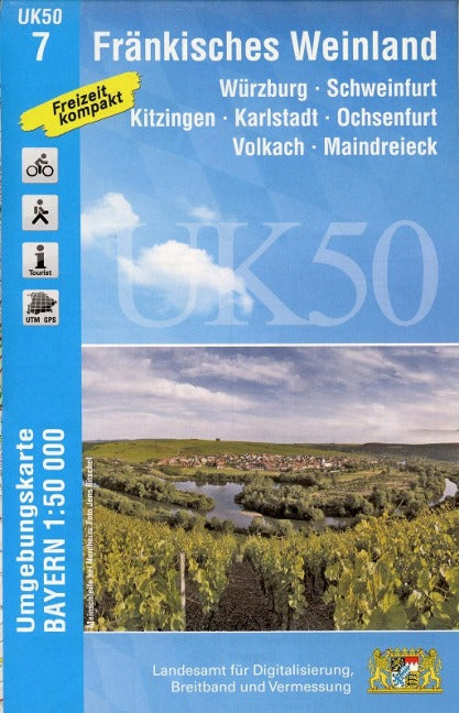 UK50-7 Fränkisches Weinland - Wanderkarte 1:50.000 Bayern
