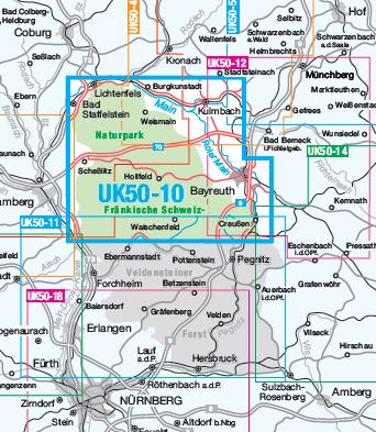 UK50-10 Naturpark Fränkische Schweiz - Frankenjura nördl. Teil - Wanderkarte 1:50.000 Bayern
