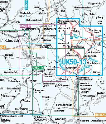 UK50-13 Naturpark Fichtelgebirge, östl. Teil, Naturpark Steinwald - Wanderkarte 1:50.000 Bayern