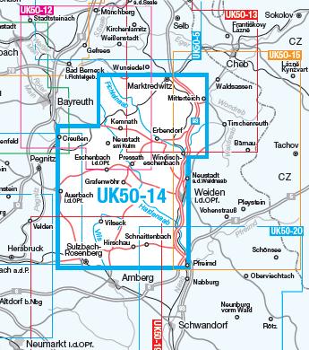 UK50-14 Naturpark Nördlicher Oberpfälzer Wald 1:50.000 - Wanderkarte 1:50.000 Bayern
