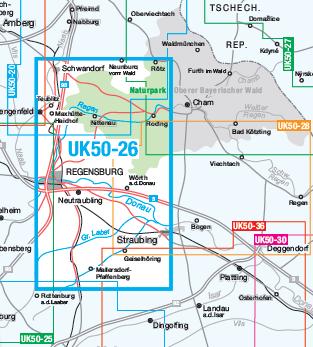 UK50-26 Naturpark Oberer Bayerischer Wald, westl. Teil - Wanderkarte 1:50.000 Bayern