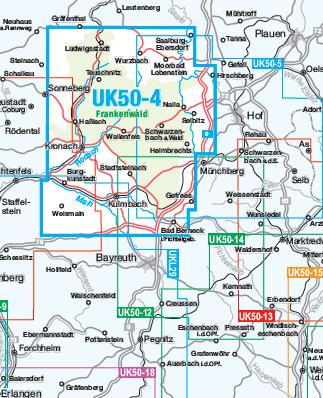 UK50-4 Naturpark Frankenwald - Wanderkarte 1:50.000 Bayern