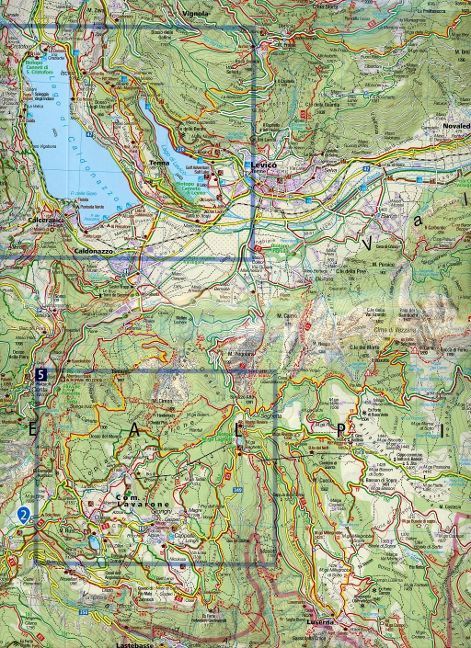 75 Valsugana-Trento-Piné-Levico-Lavarone - Kompass Wanderkarte