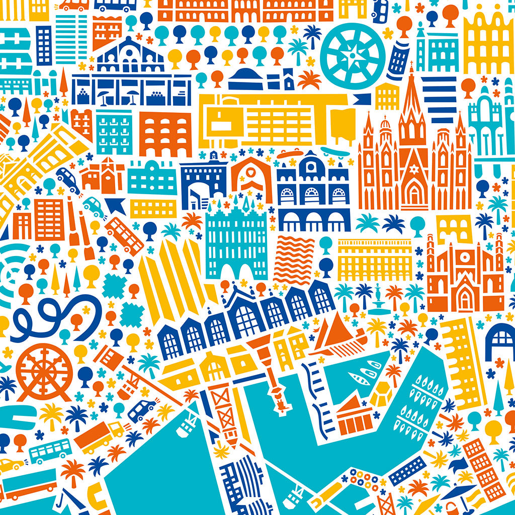 Barcelona Poster 50x70 cm von Vianina
