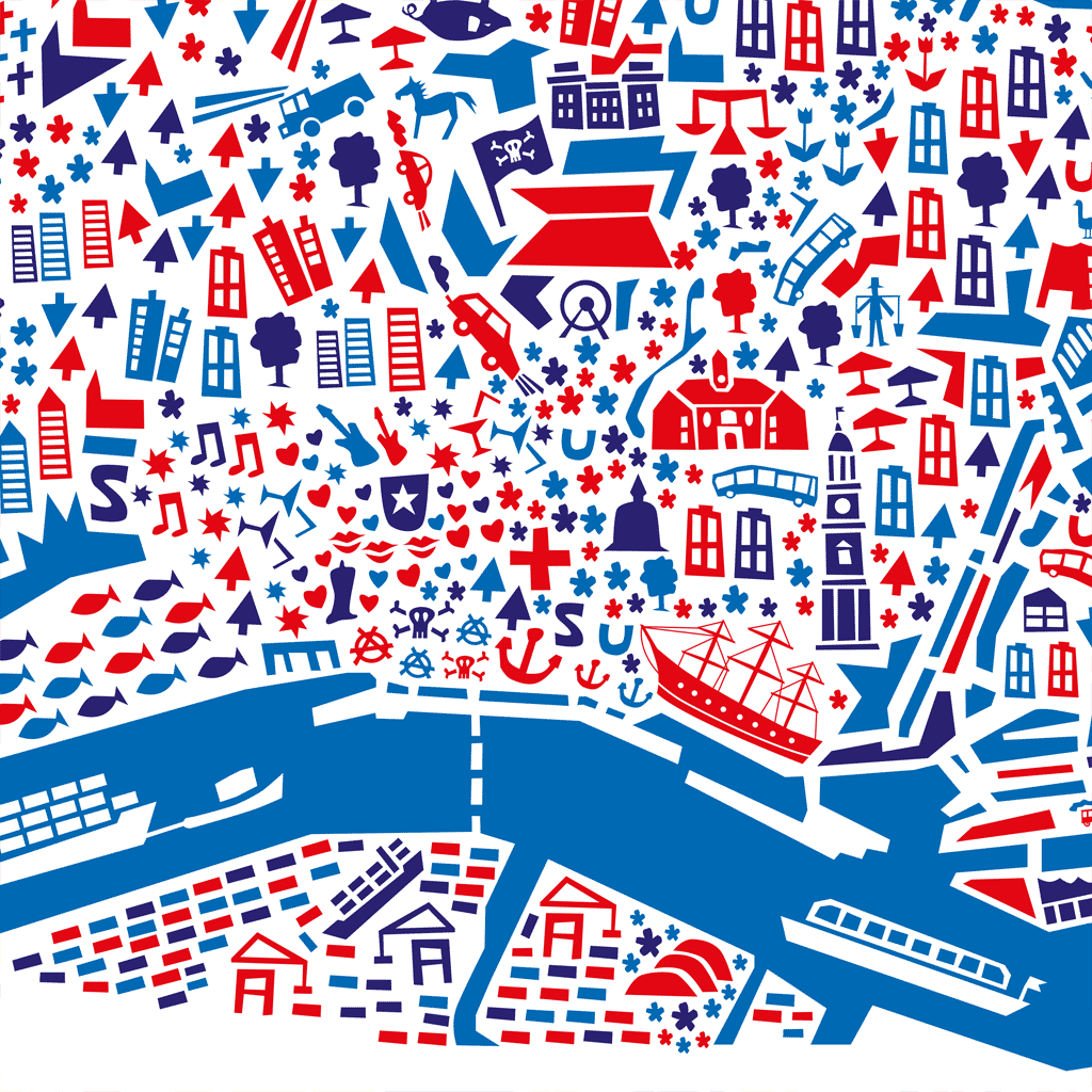 Hamburg Poster 70x100 von Vianina