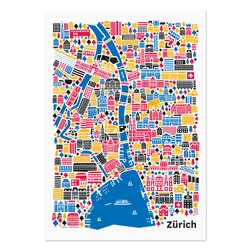 Zürich Poster 70x100 cm von Vianina