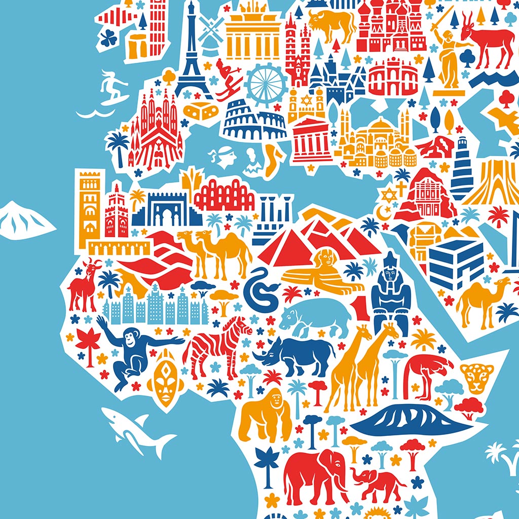 Weltkarte Poster 50x70 cm von Vianina