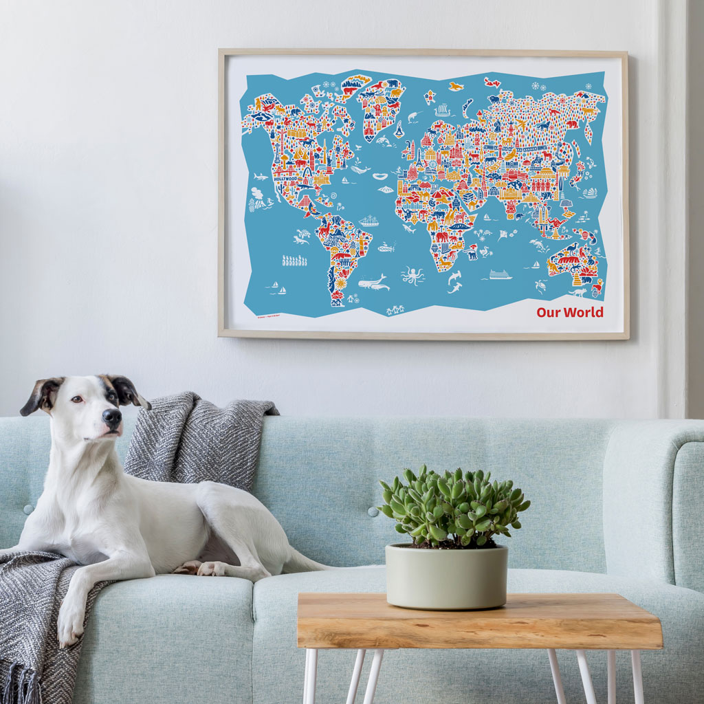 Weltkarte Poster 50x70 cm von Vianina