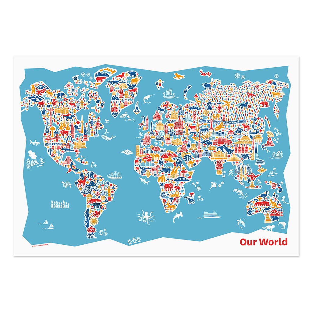 Weltkarte Poster 50x70 cm von Vianina