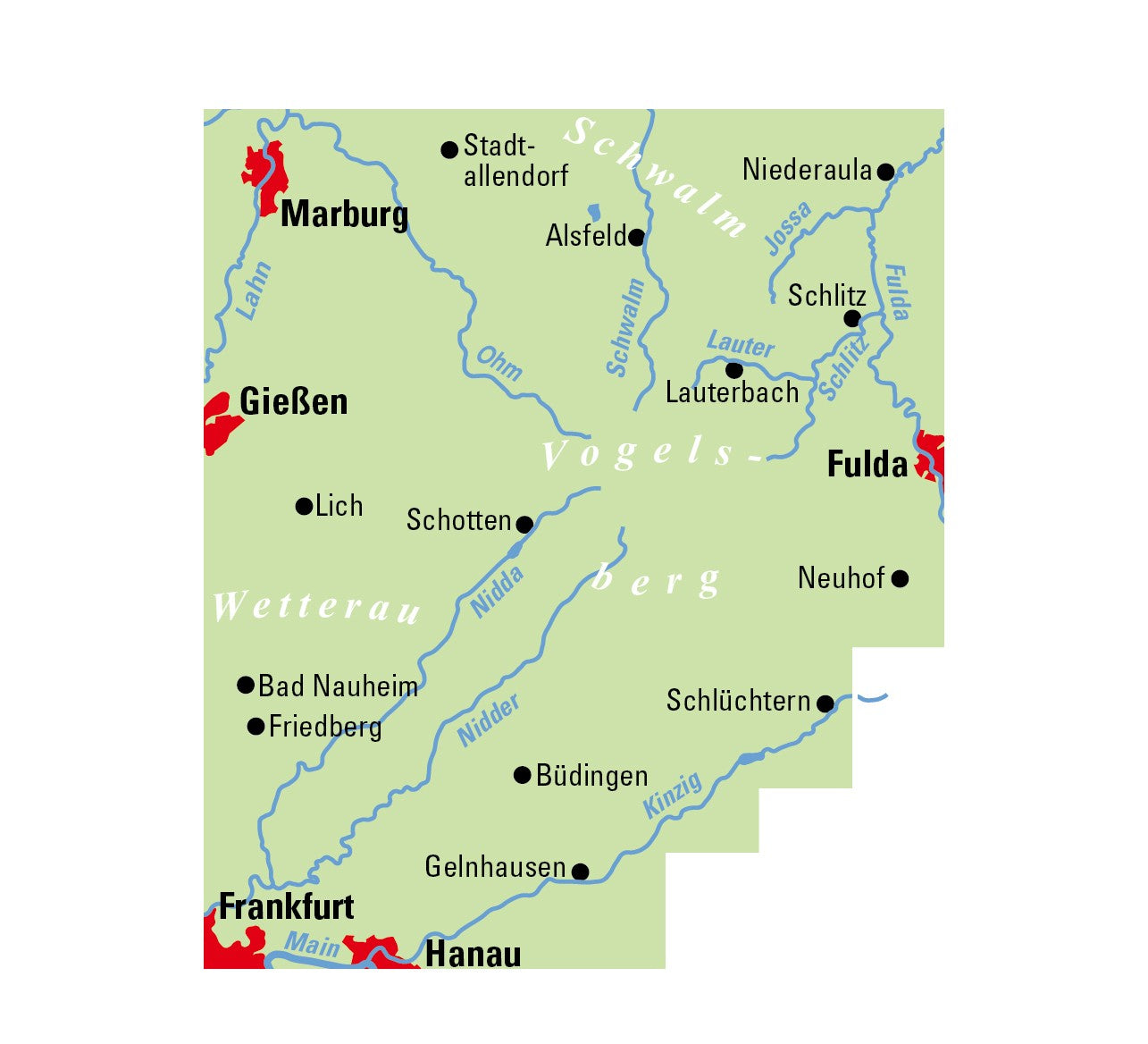 Vogelsberg / Wetterau - ADFC Regionalkarte
