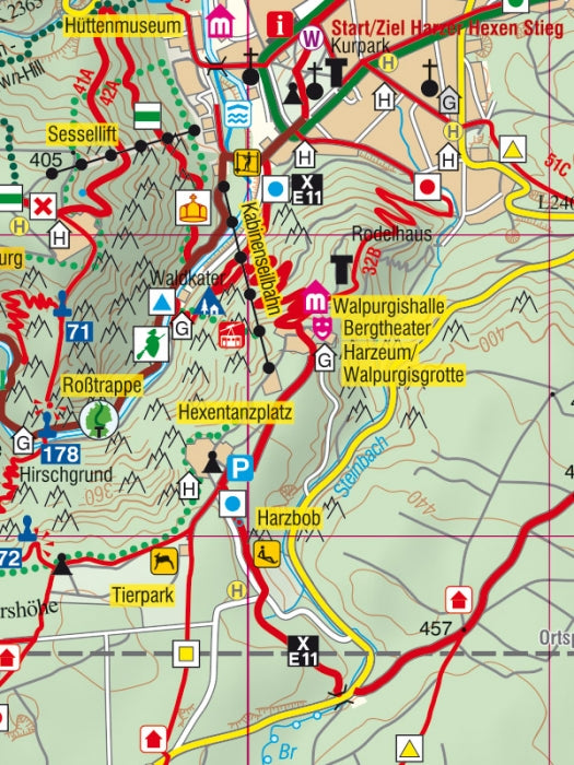 Bodetal - Rad- und Wanderkarte 1:25.000
