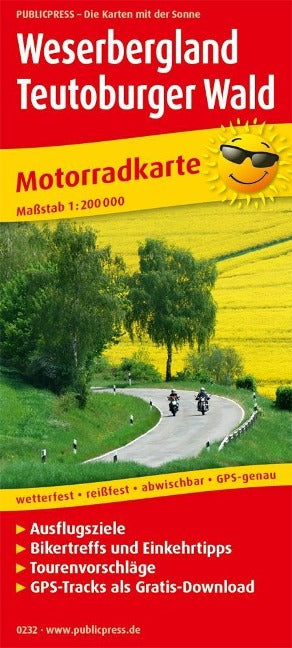 Motorradkarte Weserbergland - Teutoburger Wald 1:200.000