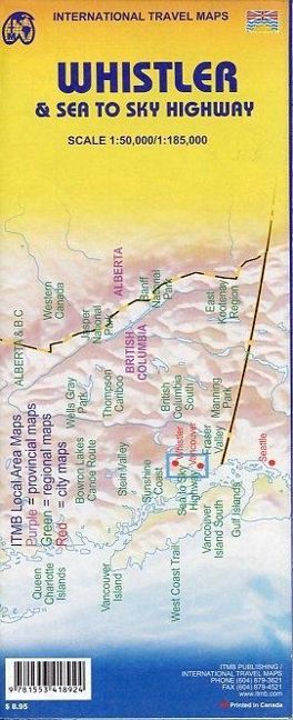 Whistler & Sea To Sky Highway - 1:50,000 / 1:185,000