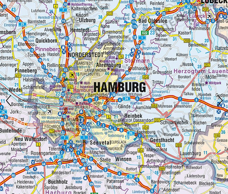 Straßenkarte Deutschland (Wandkarte)