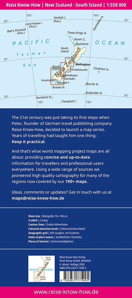 Neuseeland, Südinsel (1:550.000) - Reise Know-How
