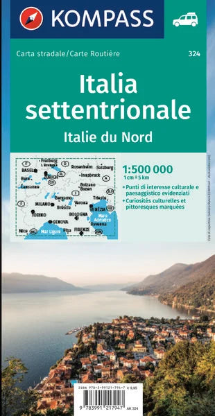 324 Oberitalien / Italia Settentrionale 1:500.000 - Kompass Autokarten