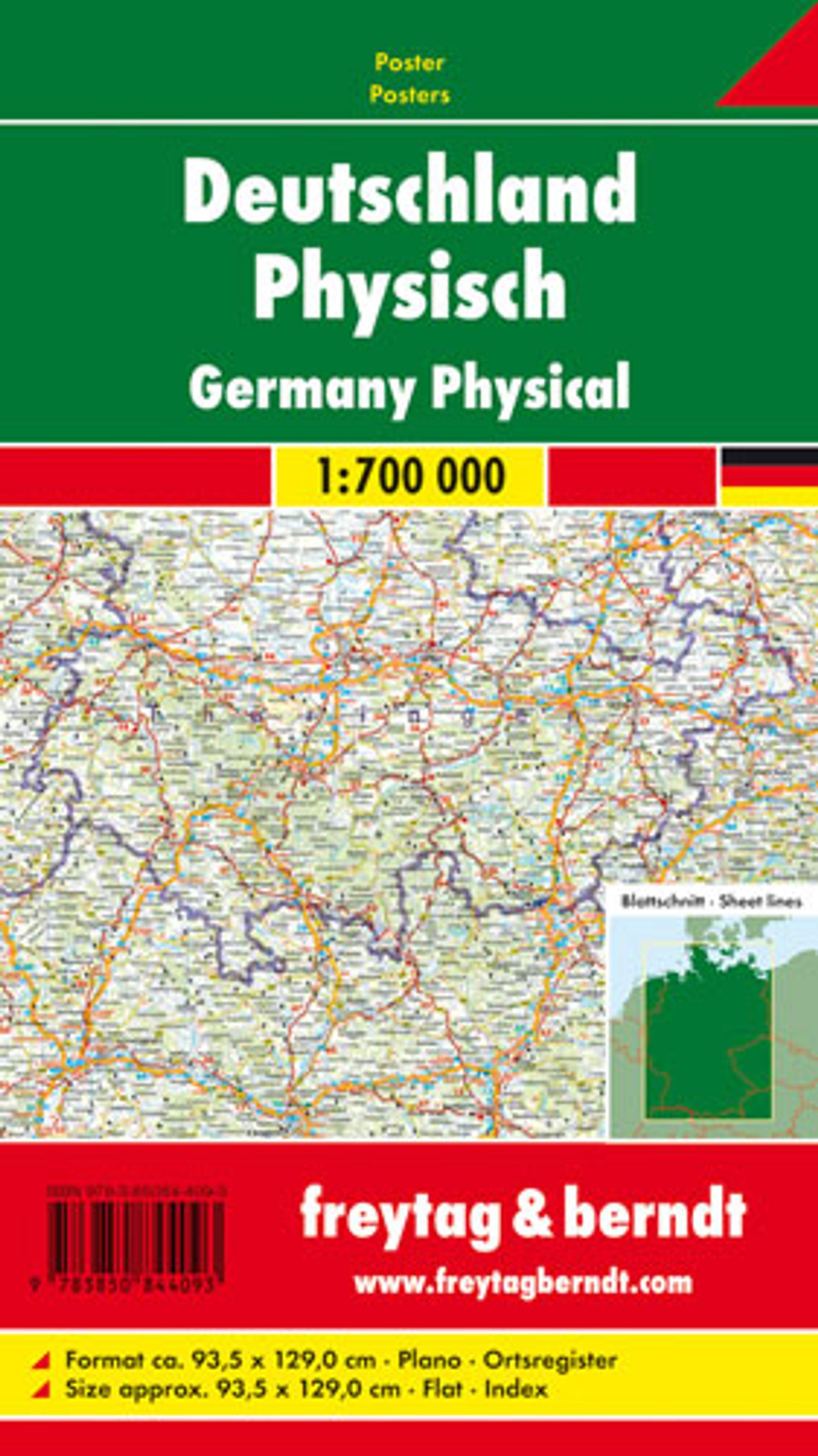 Straßenkarte Deutschland 1:700.000 (D102)