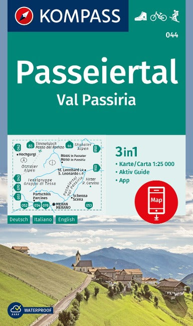 044 Passeiertal, Val Passiria 1:25000 - Kompass Wanderkarte