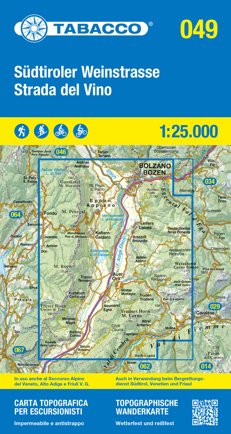 Tabacco Wanderkarten 1:25.000 (Alpen, Südtirol, Dolomiten)