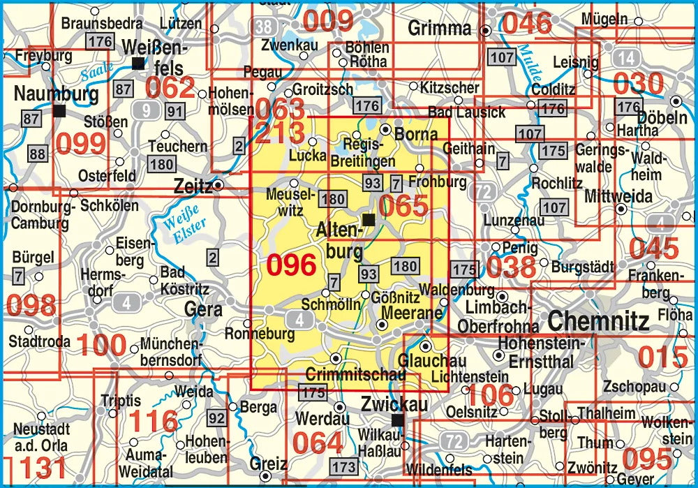 096 Altenburg, Schmölln, Meerane und Umgebung 1:50.000