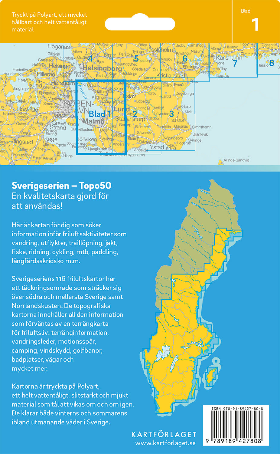 Schweden 1:50.000 Wanderkarten (1 Malmö - 71 Hallstavik) Sverigeserien