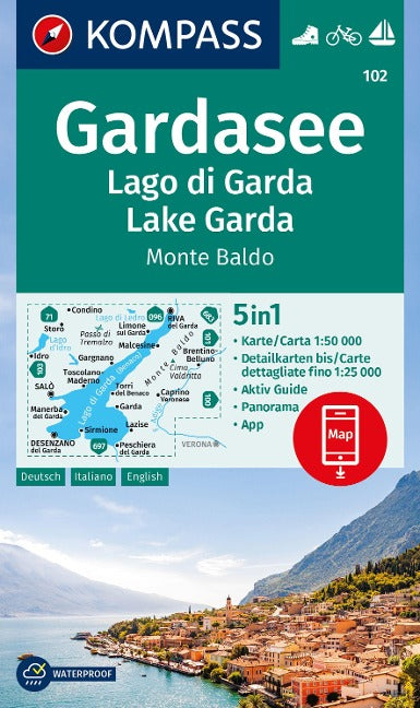 102 Gardasee / Lago di Garda, Monte Baldo 1:50.000 - Kompass Wanderkarte