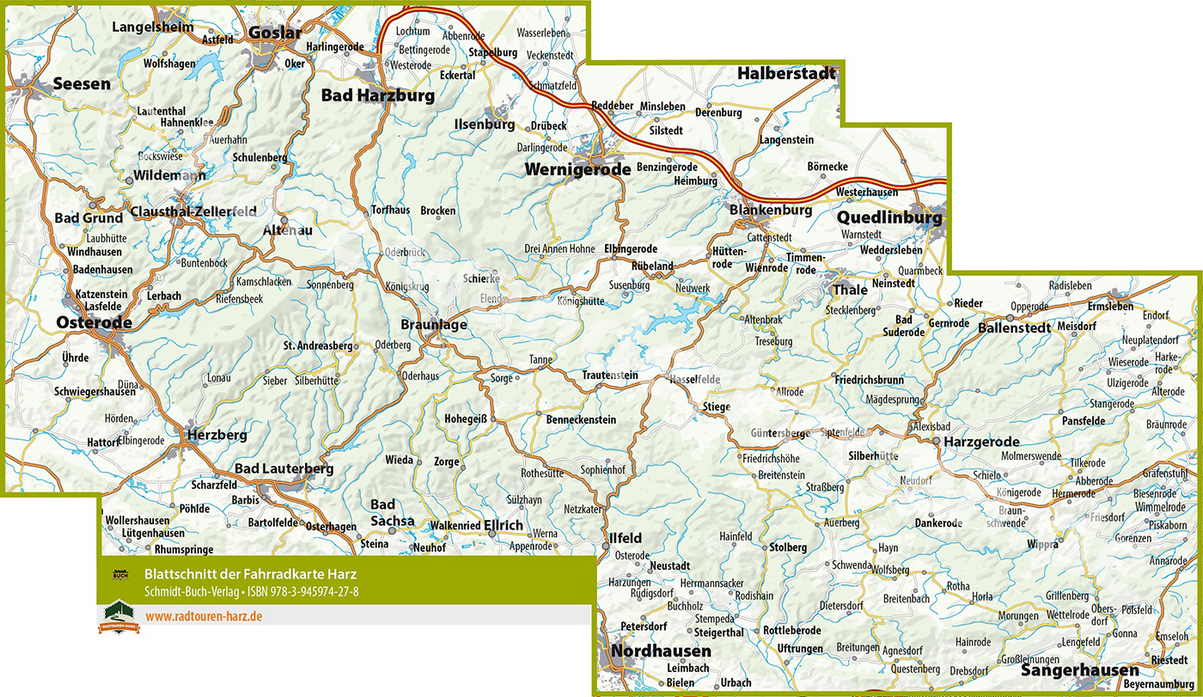 Fahrradkarte Harz